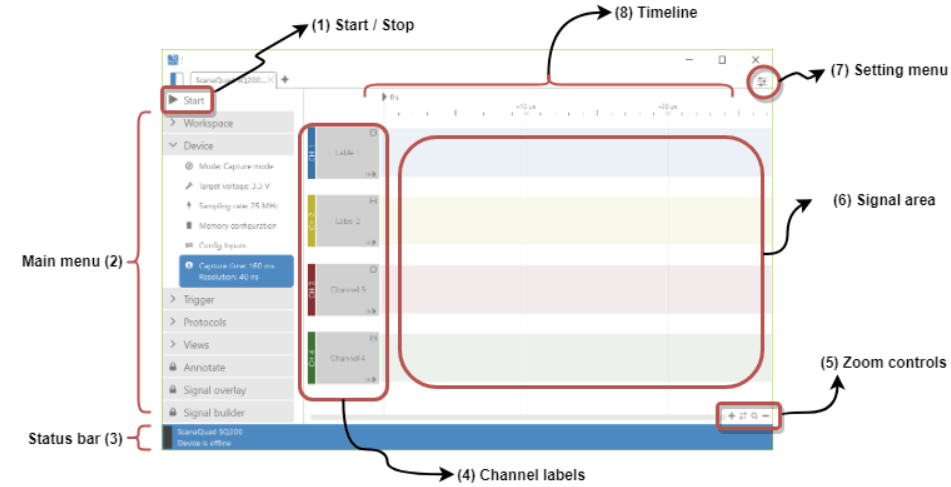 ScanaStudio user interface